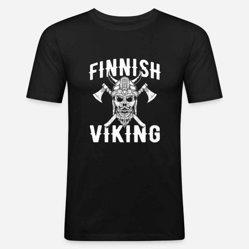 Wikinger - Männer Slim Fit T-Shirt - Schwarz