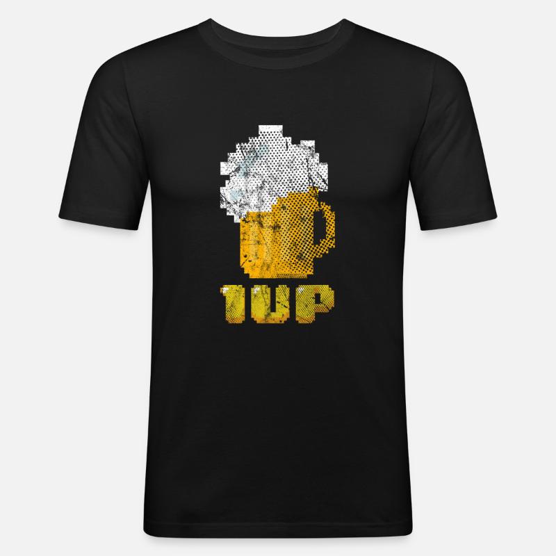 Bier - Männer Slim Fit T-Shirt - Schwarz