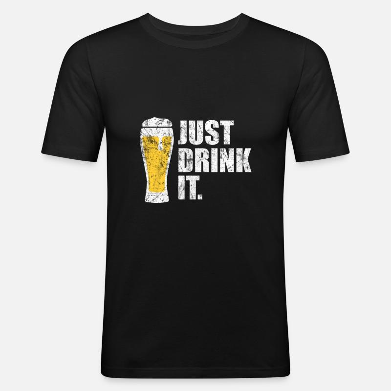 Bier Alkohol Party Geschenkidee - Männer Slim Fit T-Shirt - Schwarz