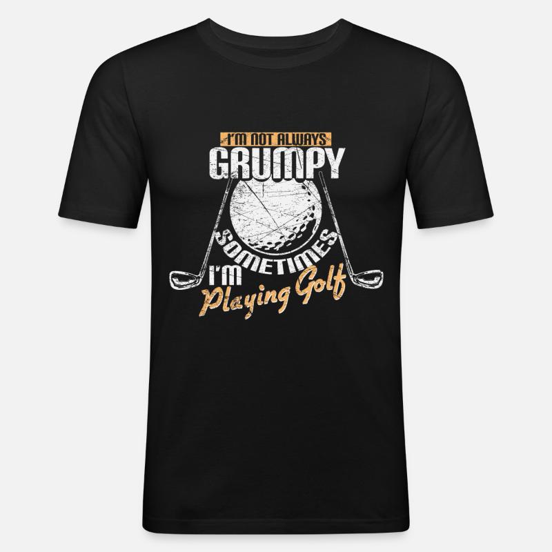 Golf Spruch - Männer Slim Fit T-Shirt - Schwarz