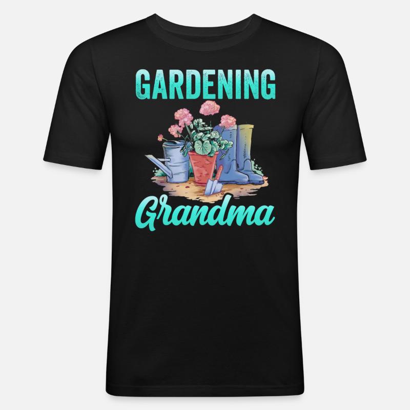 Gartenarbeit Oma Gärtnerin Garten Großmutter - Männer Slim Fit T-Shirt - Schwarz