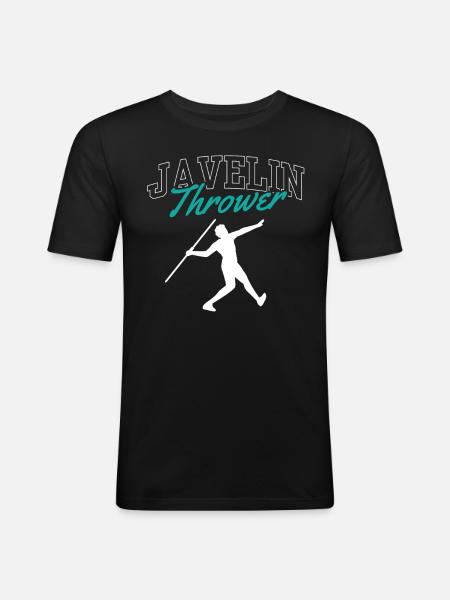 Speerwerfer Speer Speerwerfen Speerwurf - Männer Slim Fit T-Shirt - Schwarz