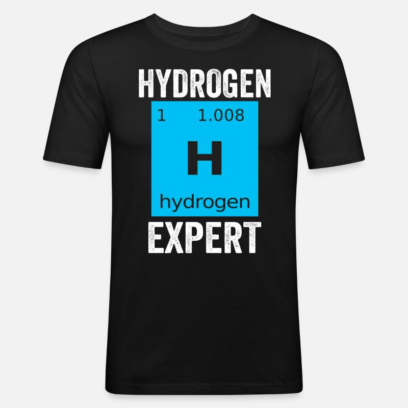 Hydrogène Expert Élément Energie Hydrogène - T-shirt près du corps Homme - noir
