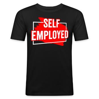 Selbstständig Freelancer Freiberufler - Männer Slim Fit T-Shirt - Schwarz - Vorne - Nik (191cm)