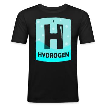 Wasserstoff Energie Hydrogen Element - Männer Slim Fit T-Shirt - Schwarz - Vorne - Nik (191cm)