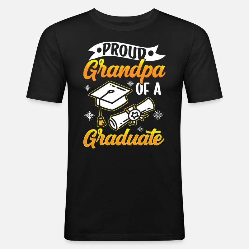 Stolzer Großvater Eines Absolventen Absolvent - Männer Slim Fit T-Shirt - Schwarz