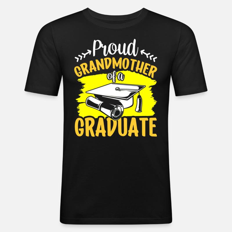 Stolze Großmutter Eines Absolventen Absolvent - Männer Slim Fit T-Shirt - Schwarz