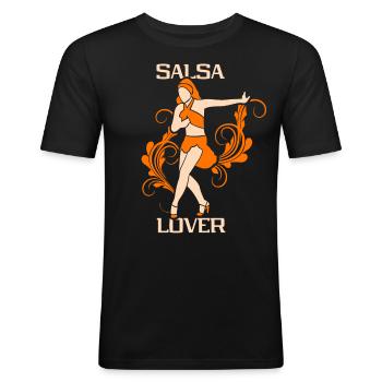 Salsa Liebhaber Tänzer Tanz Tanzen Hobby - Männer Slim Fit T-Shirt - Schwarz - Vorne - Nik (191cm)