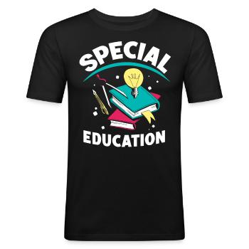 Sonderpädagogik Lehrer Beruf Sonderpädagoge - Männer Slim Fit T-Shirt - Schwarz - Vorne - Nik (191cm)