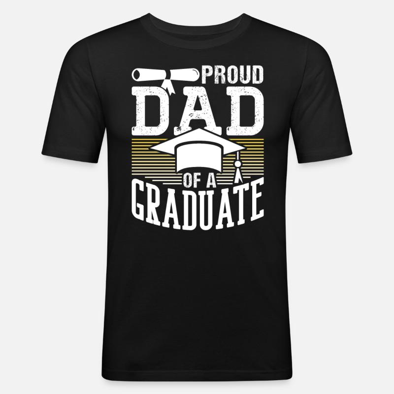 Stolzer Vater Eines Absolventen Abschluss - Männer Slim Fit T-Shirt - Schwarz