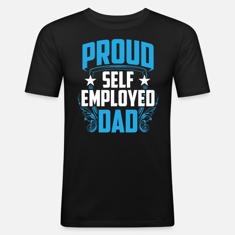 Stolzer Selbständiger Vater Selbstständig - Männer Slim Fit T-Shirt - Schwarz