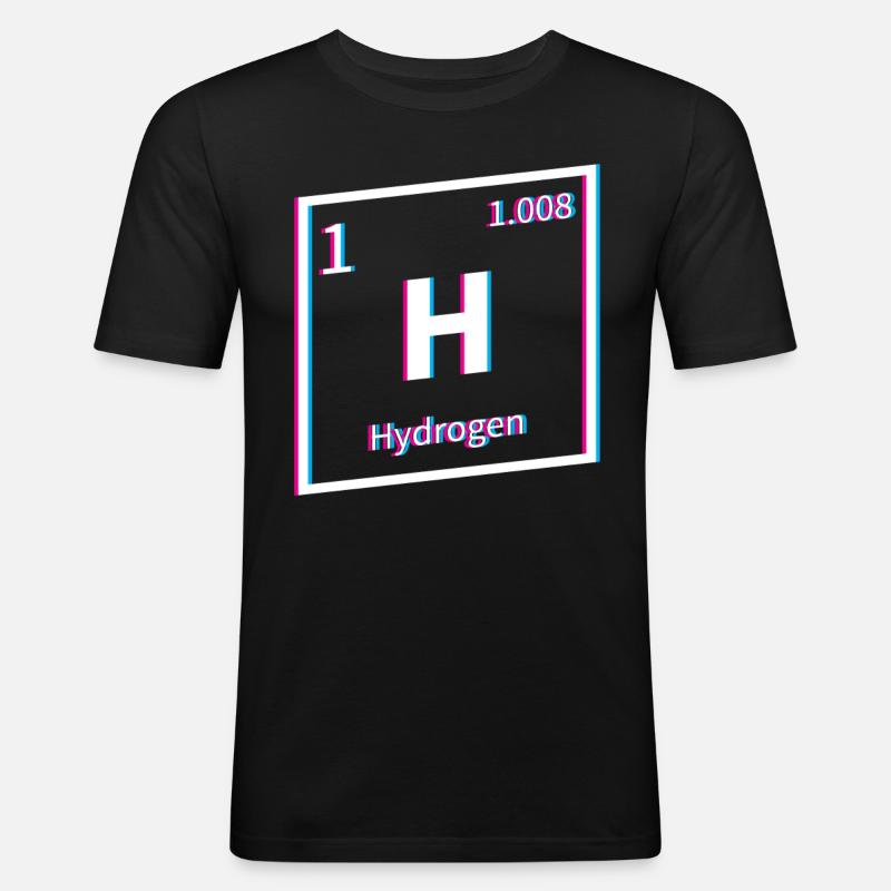 Hydrogène Énergie Hydrogène Élément - T-shirt près du corps Homme - noir