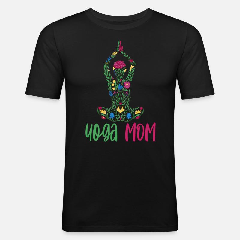 Yoga Mama Mutter Hobby Mami - Männer Slim Fit T-Shirt - Schwarz