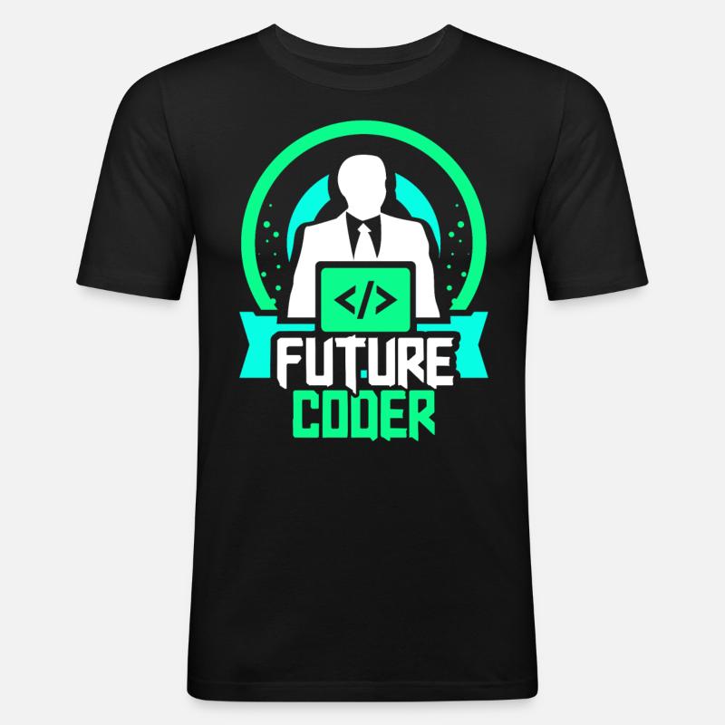 Zukünftiger Coder Coding Programmierer Code - Männer Slim Fit T-Shirt - Schwarz