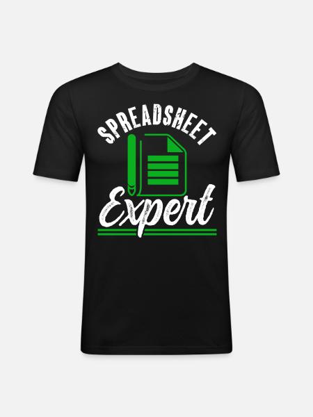 Spreadsheet Experte Buchhalter Tabelle Arbeit - Männer Slim Fit T-Shirt - Schwarz
