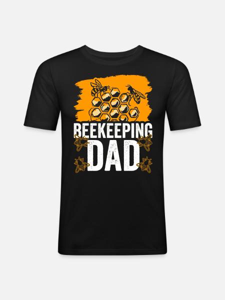 Beekeeper Papa Honey Bee Beekeeping - Men's Slim Fit T-Shirt - black
