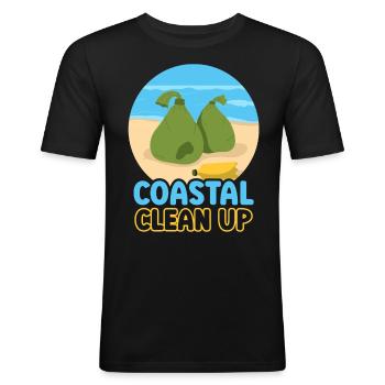 Coastal Cleanup Beach Beach Clean Up - Men's Slim Fit T-Shirt - black - Front - Nik (191cm)