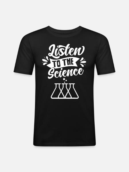 Écoutez Science Scientists Science - T-shirt près du corps Homme - noir