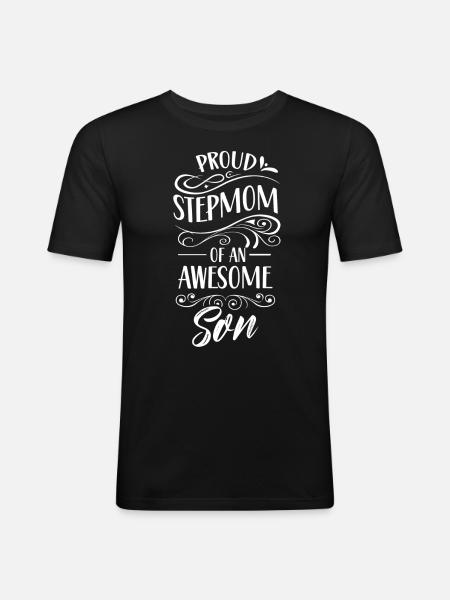 Fière belle-mère d’un grand fils - T-shirt près du corps Homme - noir