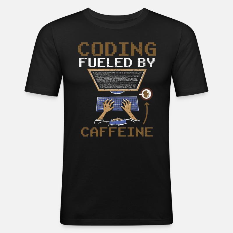 Programming powered by caffeine coding - Men's Slim Fit T-Shirt - black