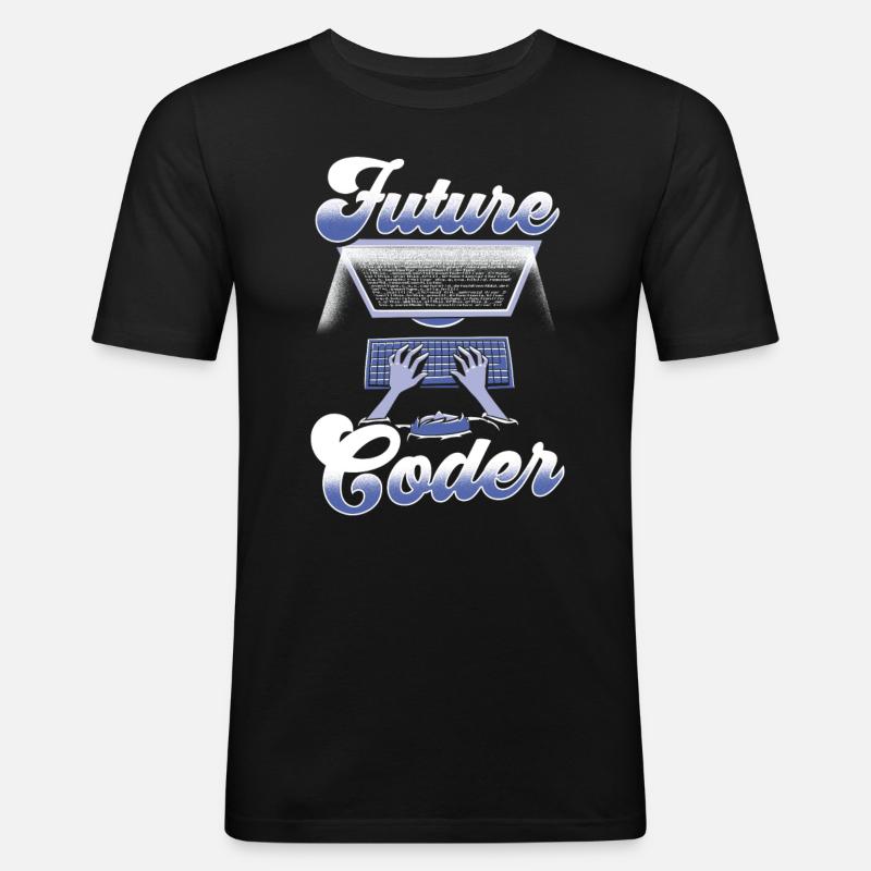 Zukünftiger Coder Code Programmierer Coding - Männer Slim Fit T-Shirt - Schwarz