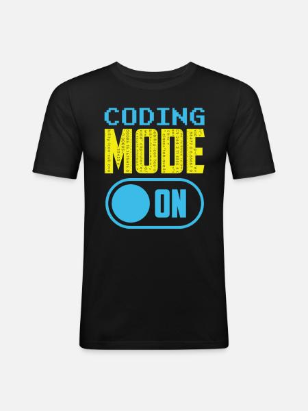 Programmiermodus Ein Coding Coder Programmierer - Männer Slim Fit T-Shirt - Schwarz