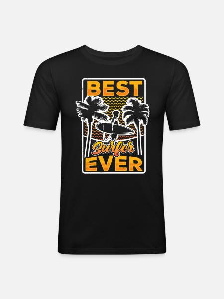 Best Surfer Ever Surfing Surfing - Men's Slim Fit T-Shirt - black