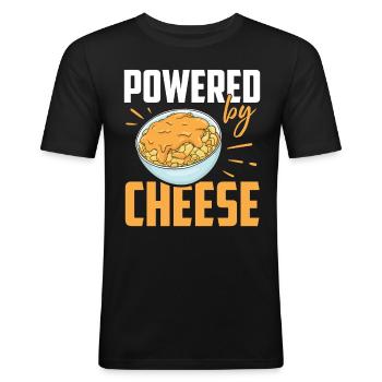 Angetrieben Von Käse Sprüche Süß Liebhaber Liebe - Männer Slim Fit T-Shirt - Schwarz - Vorne - Nik (191cm)