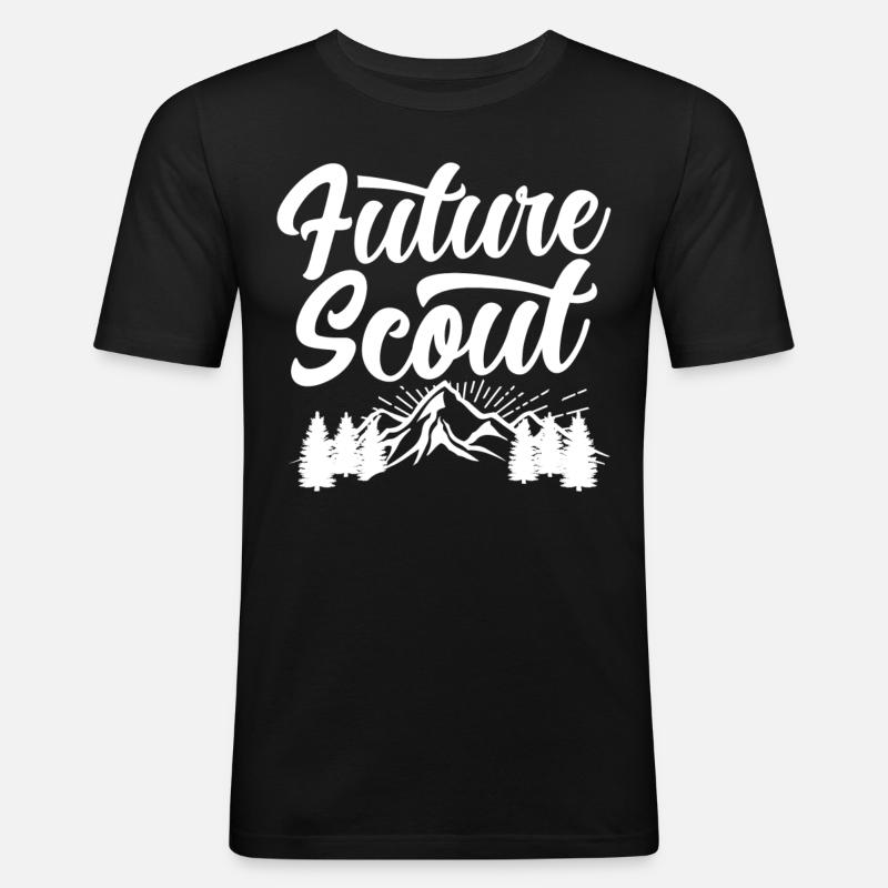 Futuro campo scout Sippe Pfadfinden - Maglietta aderente da uomo - nero