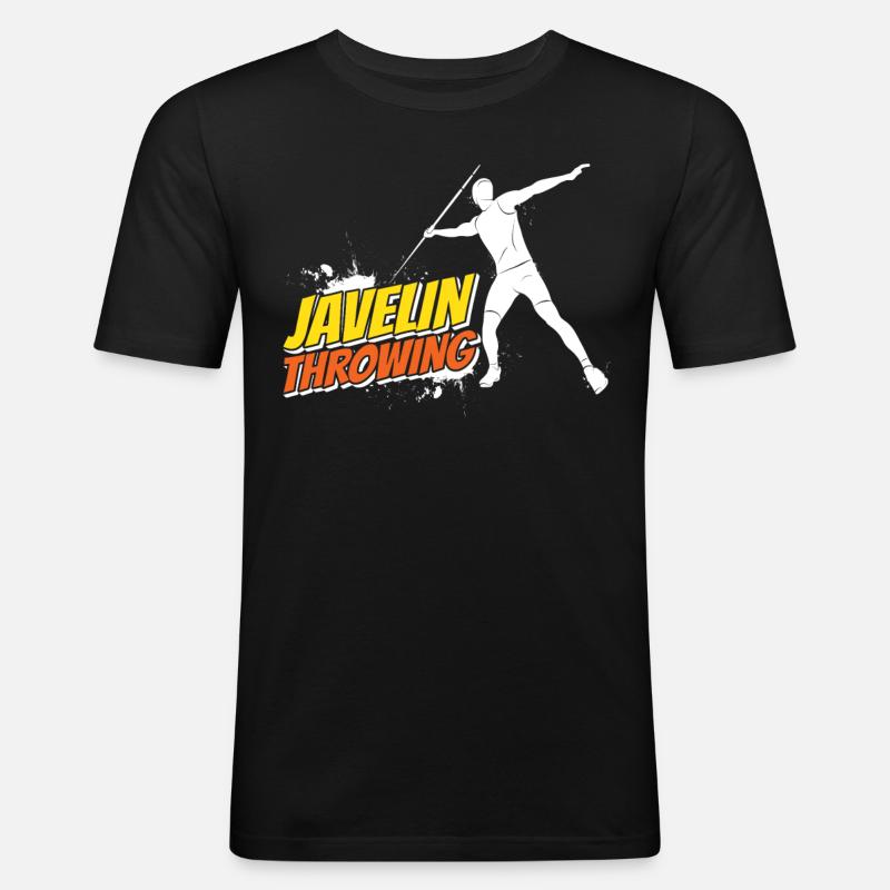 Speerwerfen Speerwerfer Speerwurf Speer - Männer Slim Fit T-Shirt - Schwarz