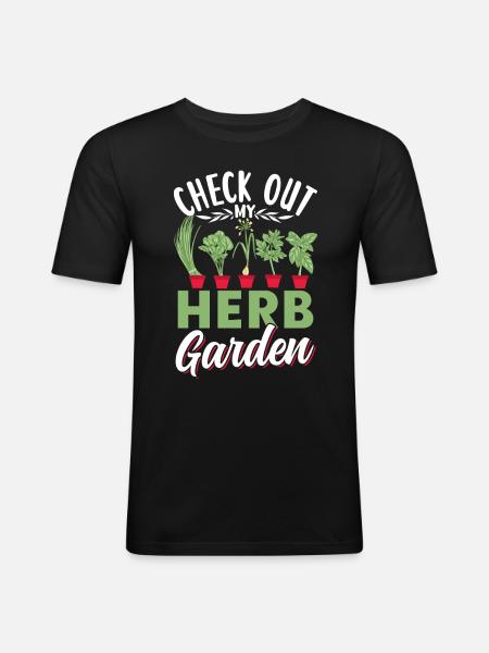 View my herb garden Herbs - Men's Slim Fit T-Shirt - black