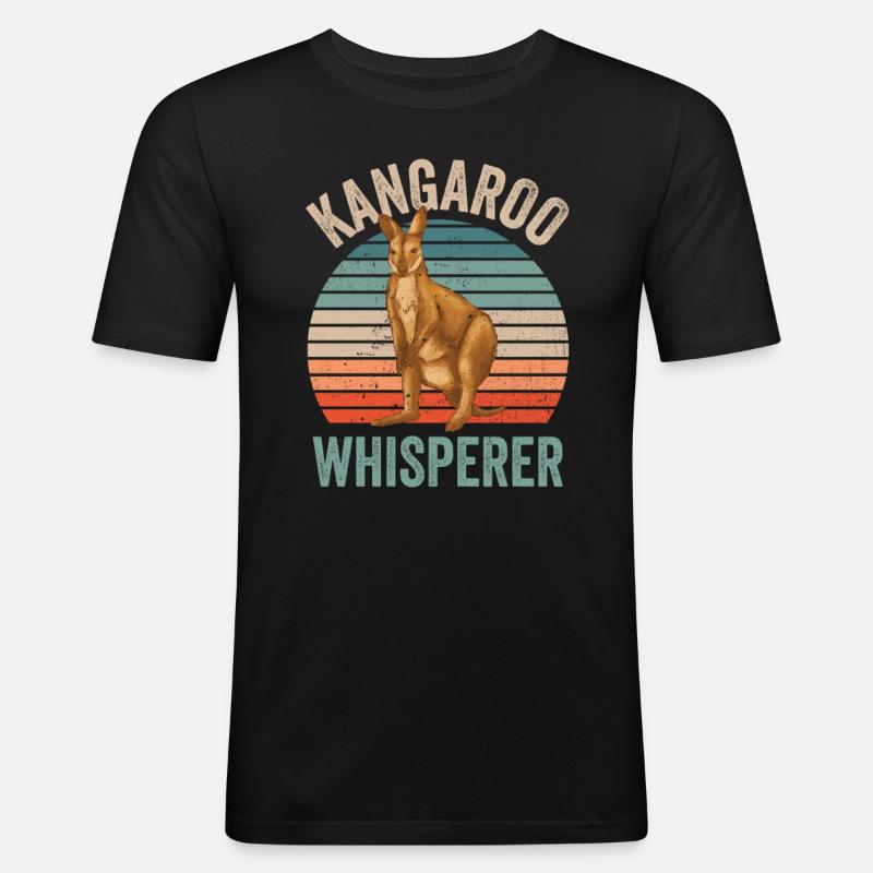 Känguru-Flüsterer Tier Kängurus Känguru - Männer Slim Fit T-Shirt - Schwarz