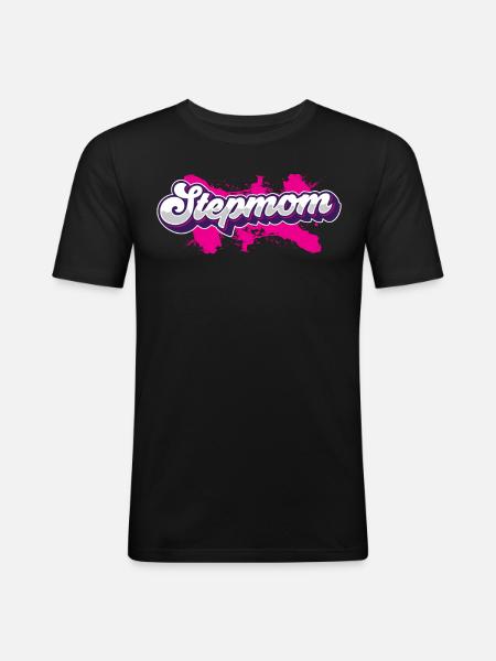 Stiefmutter Ziehmutter Pflegemutter Stepmother - Männer Slim Fit T-Shirt - Schwarz