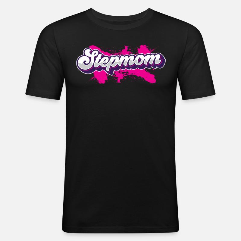 Stiefmutter Ziehmutter Pflegemutter Stepmother - Männer Slim Fit T-Shirt - Schwarz