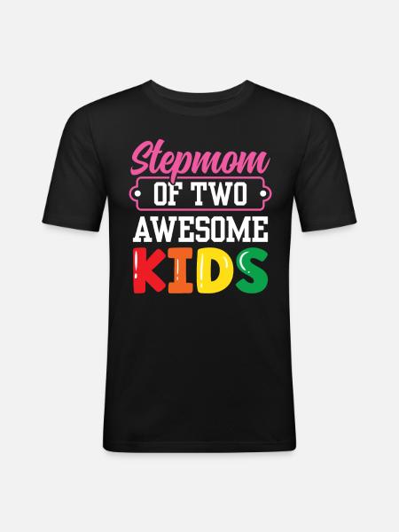 Stepmother of two great children - Men's Slim Fit T-Shirt - black