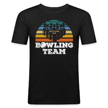 Bowling Team Hobby Bowler Mannschaft - T-shirt près du corps Homme - noir - Devant - Nik (191cm)