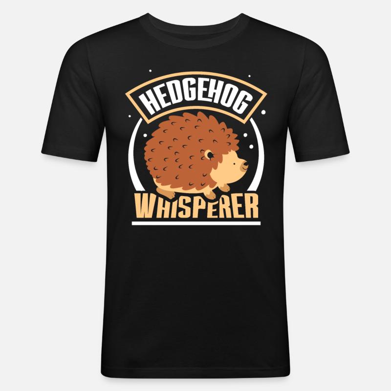Igel Flüsterer Sprüche Haustier Süß - Männer Slim Fit T-Shirt - Schwarz