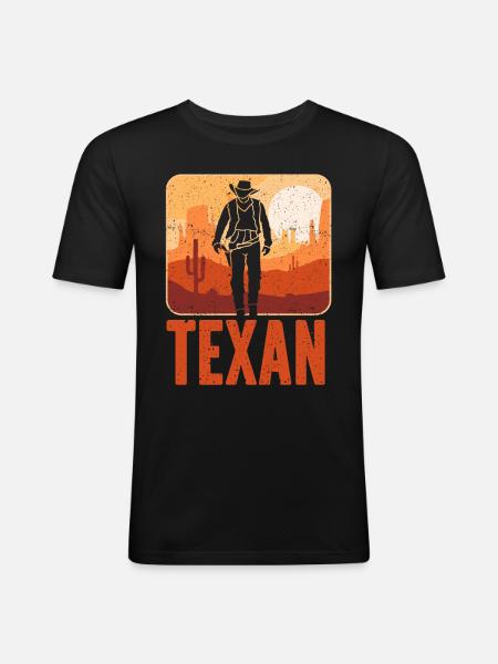 Texas Pride Texas Sayings Texan - Men's Slim Fit T-Shirt - black