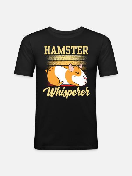 Hamster Whisperer Owner Cute Pet - Men's Slim Fit T-Shirt - black