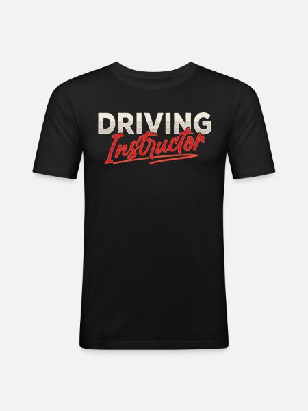 Fahrlehrer Fahrschule Fahrstunde Fahrschüler - Männer Slim Fit T-Shirt - Schwarz