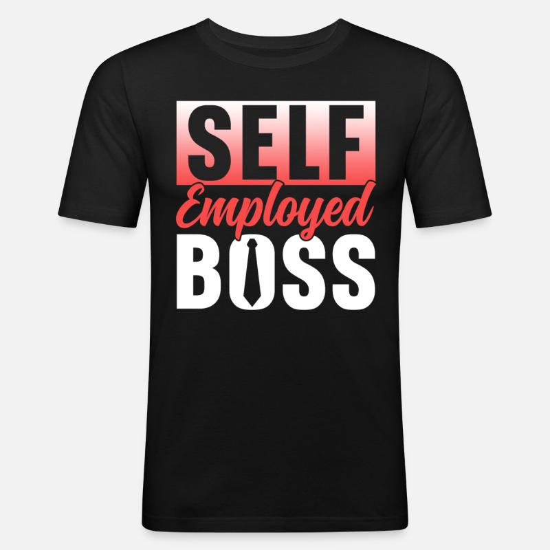 Self-employed boss Freelancer Self-employed - Men's Slim Fit T-Shirt - black