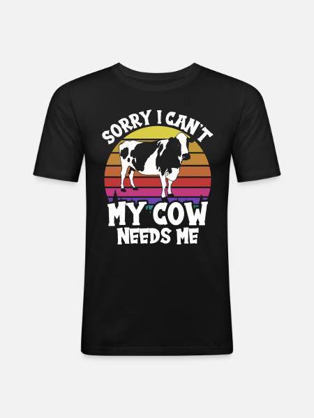 Kan min ko ikke have brug for mig køer malkeko - Herre Slim Fit T-Shirt - sort