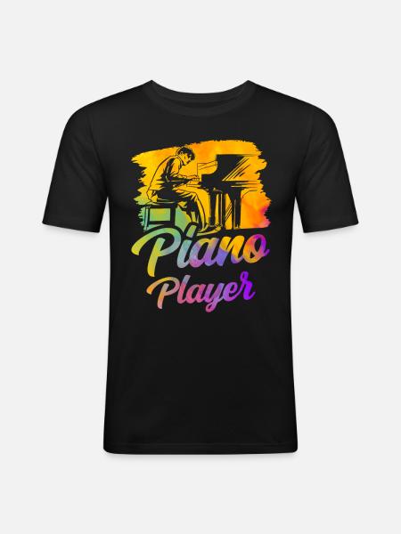 Piano player Piano musician Piano - Men's Slim Fit T-Shirt - black