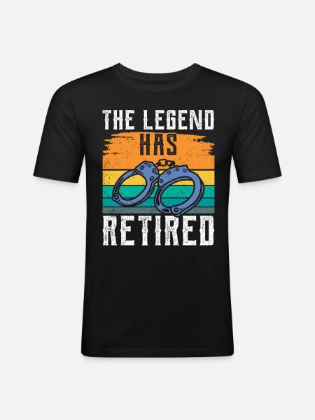 The legend has retired Policeman - Men's Slim Fit T-Shirt - black