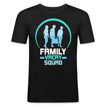 Familienurlaub Squad Familie Familienferien - Männer Slim Fit T-Shirt - Schwarz - Vorne - Nik (191cm)
