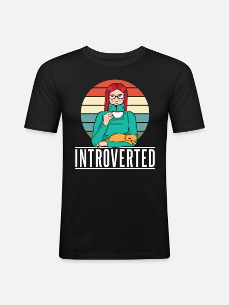 Introverted Sarcasm Introverted Shy - Men's Slim Fit T-Shirt - black