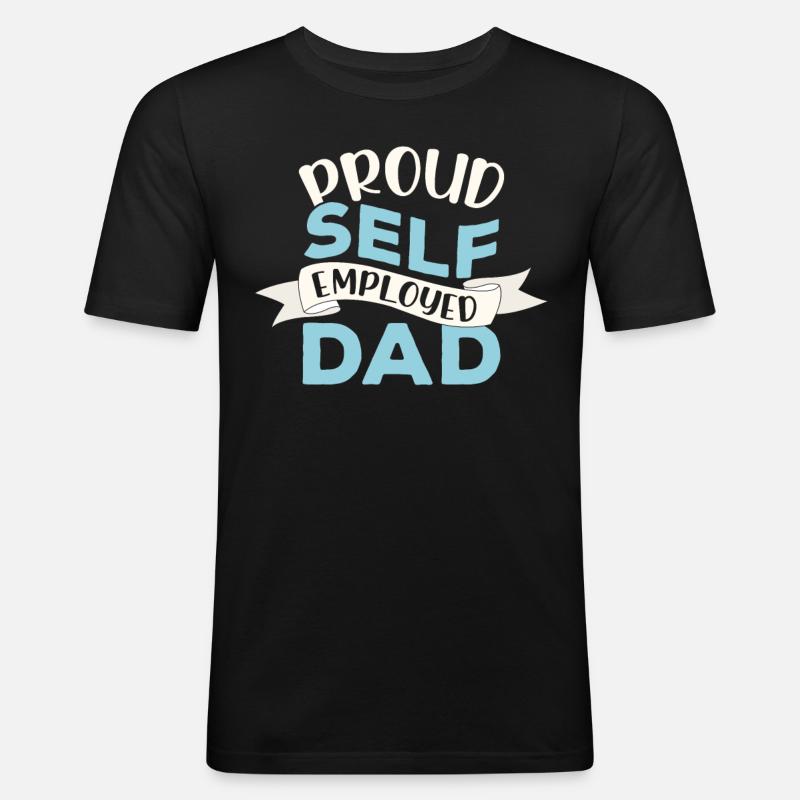 Stolzer Selbständiger Vater Selbstständig - Männer Slim Fit T-Shirt - Schwarz