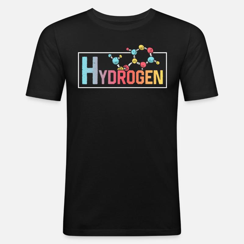 Wasserstoff Energie Hydrogen Element - Männer Slim Fit T-Shirt - Schwarz