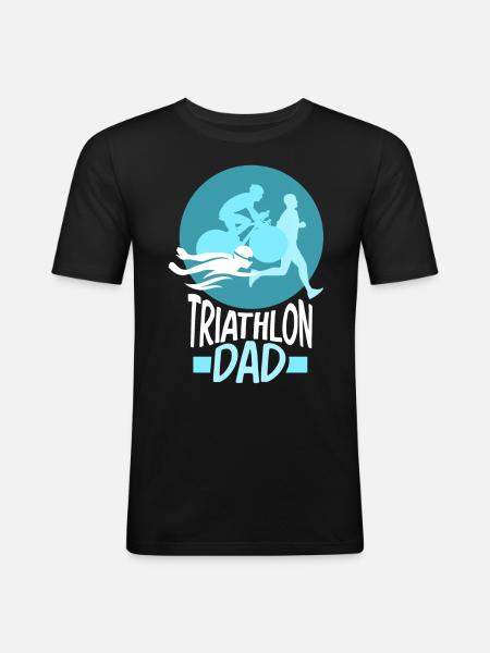 Triathlon Papa Triathlons Triathlete Triathlete - Men's Slim Fit T-Shirt - black
