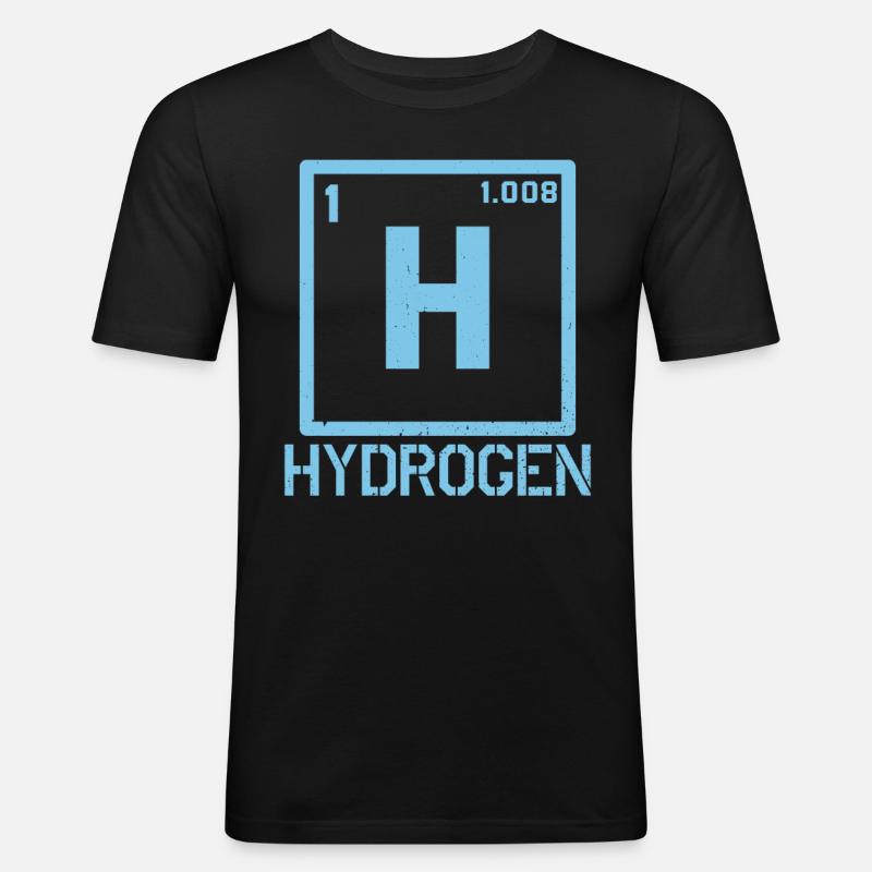 Wasserstoff Element Hydrogen Energie - Männer Slim Fit T-Shirt - Schwarz